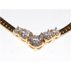Vermeil Necklace W/CZ Diamonds