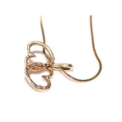 14K Necklace With Double Heart Pendant 1.6g