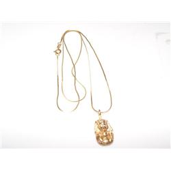 14K Necklace With Indian Head Pendant 2.1g