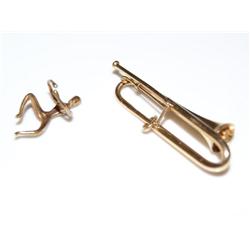 14K Pendant Trumpet & Ear Ring