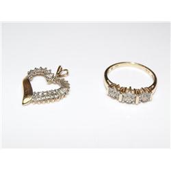 1.00Ctw Diamonds Ladies Band & Diamonds Pendant