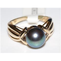14K Gold Ring With South Pacific 6mm Pearl