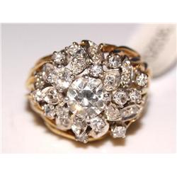 18K Gold Diamond Cluster Ring