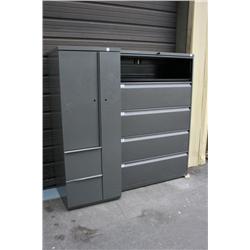 Metal Cabinet & 5 Drawer Filing Cabinet