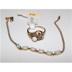 AAA Australian Opal Diamonds Ladies Ring &Bracelet