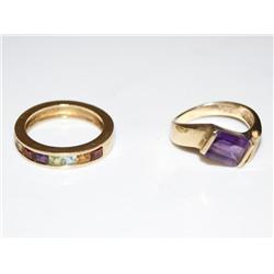 2.00Ctw Amethyst Ladies & Multicolor Gems Rings