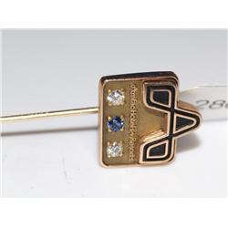 10K Gold Pin Diamonds & Sapphire 3.0g