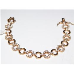 14K Gold Bracelet W/CZ Diamonds 14.7g