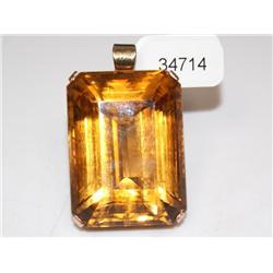 250Ctw AAA Deep Yellow Citrine Ladies Pendant Hand