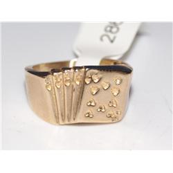 14K Gold Playing Card Design Ring 4.5g