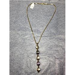 White & Black Pearl Necklace Drop Down Design