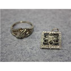 Diamond Ladies Band & Designer Flower Diamond Pend