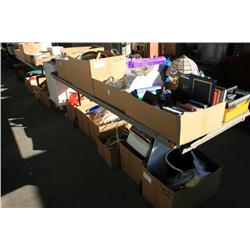 Table Lot Of Kitchen Ware, Books, Misc Items