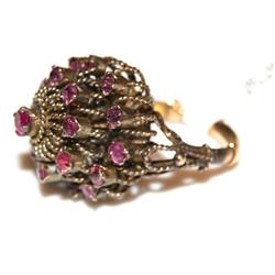 Antique 18k Gold Ring W/Rubies