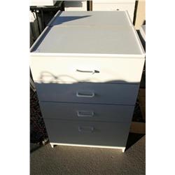 2 White Cabinets With Drawers