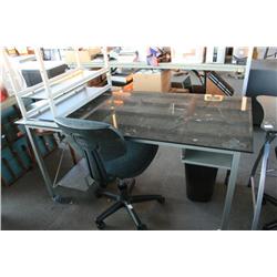 Glass Top Desk With Chair