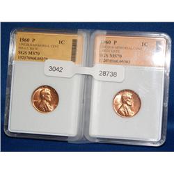 2 1960 P MS70 Lincoln Memorial Cent