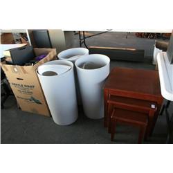 Lot Of Trash Cans, Paper Organizers & Tables