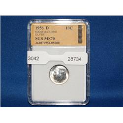 1956 D MS70 Roosevelt Silver Dime