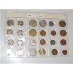 Sheet Of Foreign  coins