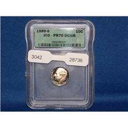 1980-S PR70 Dime With Nice Cameo