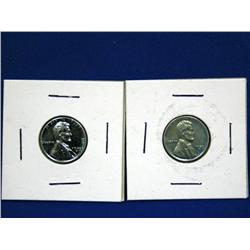 2 Uncirculated  Mint Error Steel Pennies