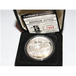 Andrew Jones .999 Fine Silver Coin W/COA