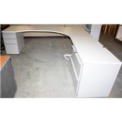 White Corner Desk w/ Drawers