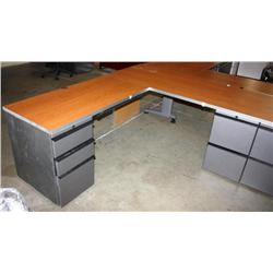 Brown Corner Desk w/ Drawers