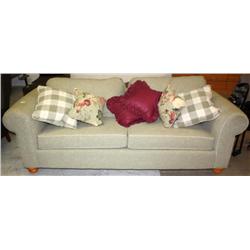 Light Green Sofa w/ Pillows