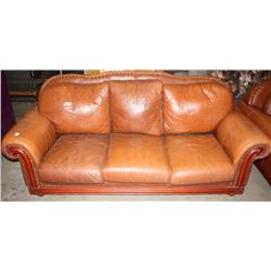 Brown Leather Sofa, Love Seat, Chair & Ottoman