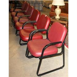 Lot of 6 Red Chairs