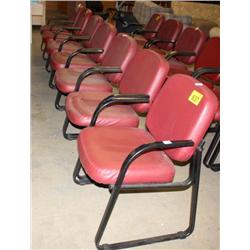 Lot of 7 Red Chairs