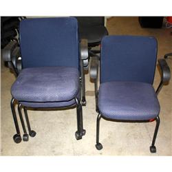 4 Matching Blue Knoll Office Chairs