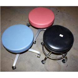 Lot of 3 Medical Stools
