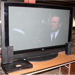 60" LG Plasma TV & DVD Player w/ 4 Speakers