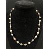 Image 2 : Genuine Blue & White Pearl Choker Necklace, .925 Sterling Clasp