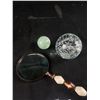 Image 2 : Vintage Handled Magnifying Glass, Bubble Glass Paperweight & Stone Sphere