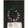 Image 1 : Lovely Hand Carved Purpe Chinese Jade Bead Bracelet, Chicken, Monkey, Rabbit, Etc