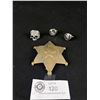 Image 1 : Vintage Chief Brothel Inspector Badge, Pair Of Compass Cufflinks & Metal Skull Ring