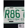 Image 2 : Mint 1975 "Repairer" BC License Plate, Never Used