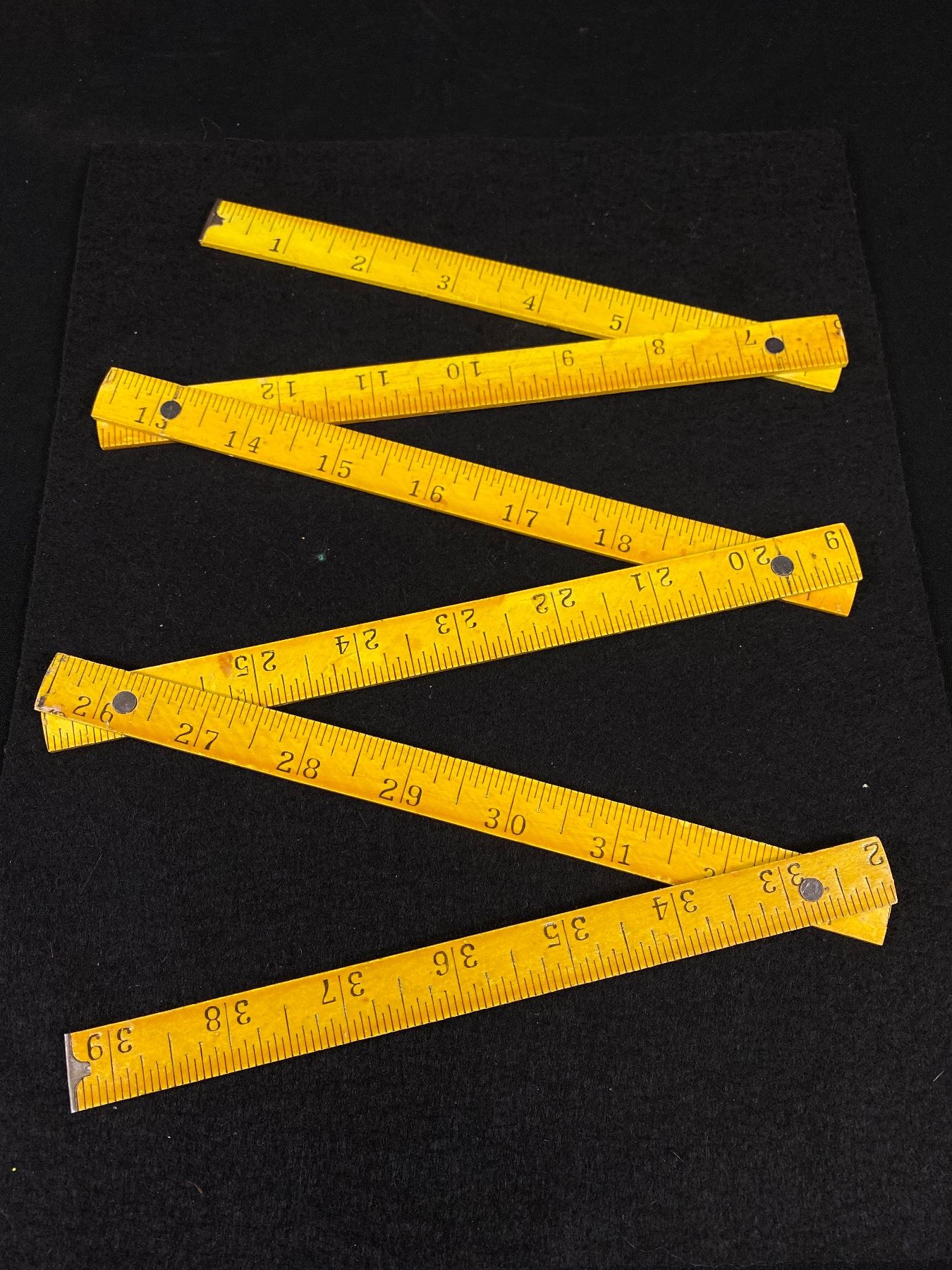 2 Collapsible Vintage Wooden Rulers