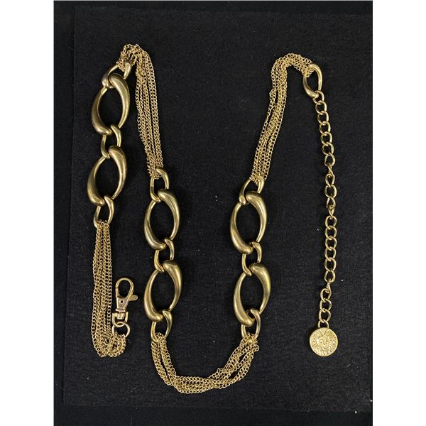 Gold Coloured Metal Long Necklace