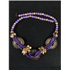 Image 1 : Nice Purple & Gold Wooden Beaded Necklace