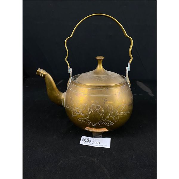 Vintage Brass Teapot, Nice Condition Inside, Approx. 8" Tall