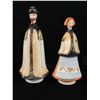 Image 2 : Pair Of European Bone China Man & Lady Figurines. Stamped Budapest On Bottom. Each Approx. 8" & 9" T