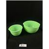 Image 1 : Lot of 2 Vintage Green Glass Mixing Bowls