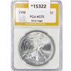 Image 1 : 1998 American Silver Eagle PGA MS70