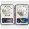Image 2 : 2010 Set(2) American Silver Eagles NGC MS70