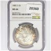 Image 1 : 1882-S Morgan Silver Dollar NGC MS66